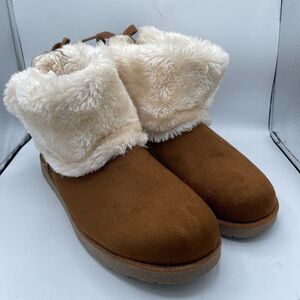 Arizona Jean Company Brown Ankle Boots with Cream Fur